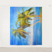 Strandlandschaft Coconut Palm Tree Sea Scene Wandteppich (Vorderseite)