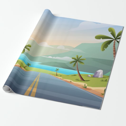 Strandlandschaft Geschenkpapier (Ungerollt)
