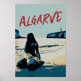 Strandlandschaft Illustration Algarve Portugal Pos Poster