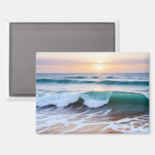 Strandlandschaft Küste Sonnenuntergang Friedliche Magnet (Vorderseite/Rückseite)