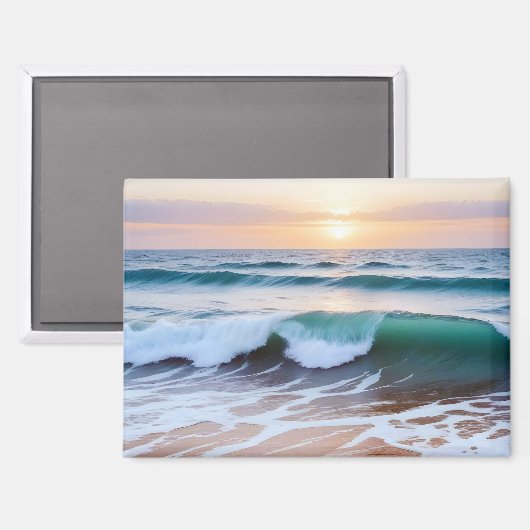 Strandlandschaft Küste Sonnenuntergang Friedliche Magnet (Vorderseite/Rückseite)