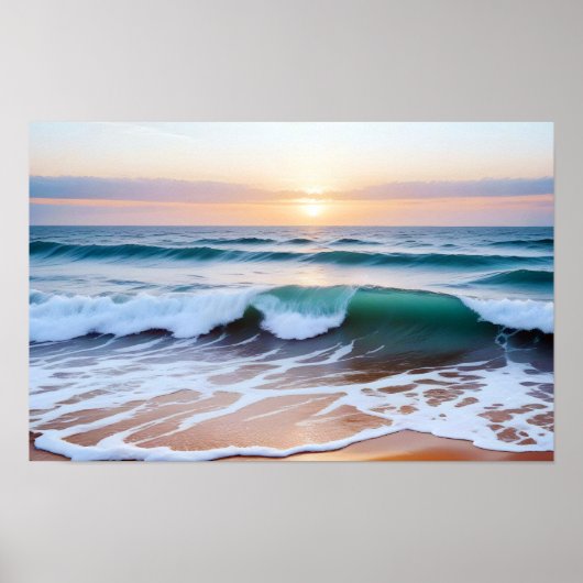Strandlandschaft Küste Sonnenuntergang Friedliche Poster (Vorne)