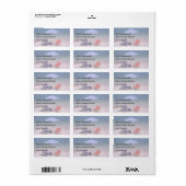 Strandlandschaft mit Liegestühlen Adressaufkleber (Vorne)