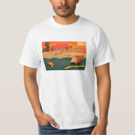 Strandlandschaft mit Muschel und farbenfroher Tonk T-Shirt