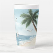 Strandlandschaft mit Sailboote Wasserfarbe Milchtasse (Vorderseite)