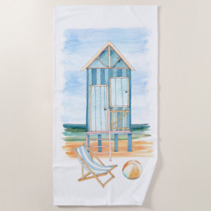 Strandlandschaft Wasserfarbe Strandtuch