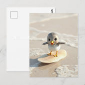 Strandläufer lernt surfen postkarte (Vorne/Hinten)