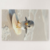 Strandläufer lernt surfen puzzle (Horizontal)