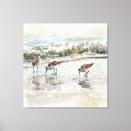 Strandläufer Strand Kunst Aquarelle  Leinwanddruck
