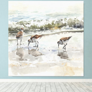 Strandläufer Strand Kunst Aquarelle Leinwanddruck