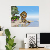 Strandleben, kleine Süsse Kuchen Kollektion Poster (Heimbüro)