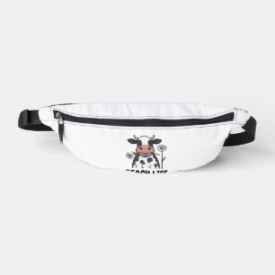 Strandleben Kuh Vintage-Stich T-Shirt Design_1 Bauchtasche