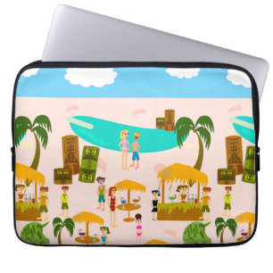 Strandleben-Poolparty-Charakter-Illustration Laptopschutzhülle