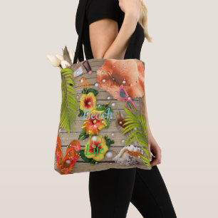 Strandleben Sommer Tropische Ferien Hibiskus Tasche