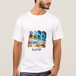 Strandleben T-Shirt – Tropische Sommerstimmung & S