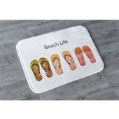 Strandleben und Rote Flip Flops Badematte
