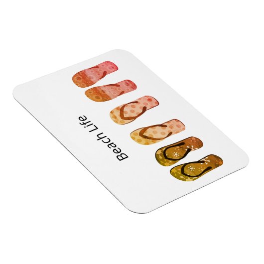 Strandleben und Rote Flip Flops Magnet (Rechte Seite)