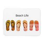 Strandleben und Rote Flip Flops Magnet (Horizontal)