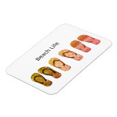 Strandleben und Rote Flip Flops Magnet (Linke Seite)