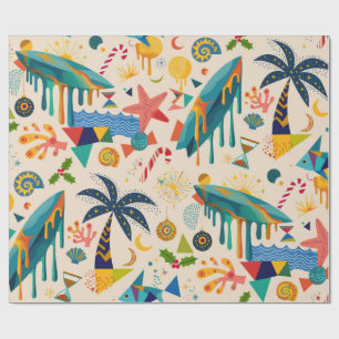 Strandleben und Surfen Geschenkpapier
