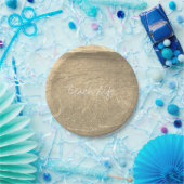 Strandleben Zitat klares Meer Wasser Gold Sepia GR Pappteller (Party)