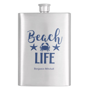 Strandleben  Zitat Maritim Küste Sommer Marine Flachmann