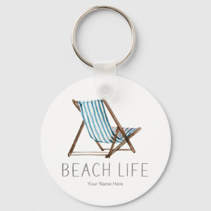 Strandleben Zitat Maritim Strand Sommer Stuhl Schlüsselanhänger