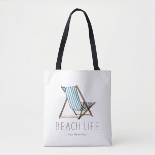 Strandleben-Zitat Nautischer Sommerurlaubsstuhl Tasche