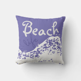 Strandlebensmittel Schieferblau Wellen Splash Kissen