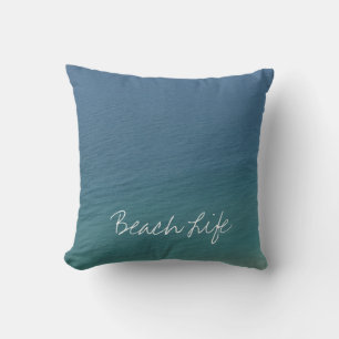 Strandlebenszitate Ozean Wasser Blau Abstrakt Kühl Kissen