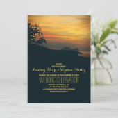 Strandlichter am Palmenstrand Einladung (Stehend Vorderseite)