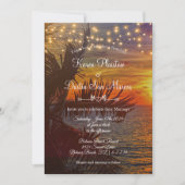 Strandlichter mit tropischen Palmen und Bäumen Einladung (Vorderseite)