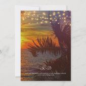 Strandlichter mit tropischen Palmen und Bäumen Einladung (Rückseite)
