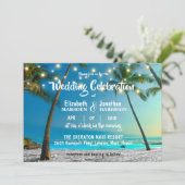Strandlichter Tropical Beach Moderne Hochzeit Einladung (Stehend Vorderseite)