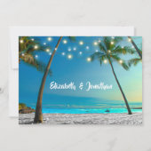 Strandlichter Tropical Beach Moderne Hochzeit Einladung (Rückseite)