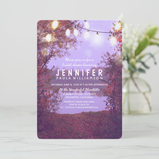 Strandlichter Wasserfront Rustikales Brautparty Einladung (Stehend Vorderseite)