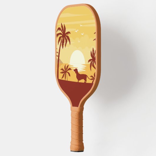Strandliebende Dackel Pickleball-Geschenk Pickleball Schläger (Links)