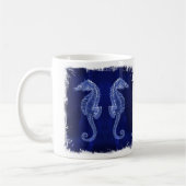 Strandliebhaber blaue Seepferde an der Küste Kaffeetasse (Links)