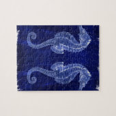 Strandliebhaber blaue Seepferde an der Küste Puzzle (Horizontal)