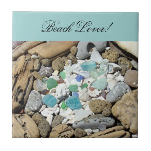 Strandliebhaber! Fliesen Kunst Blaues Meer Glas Mu