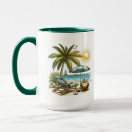 Strandliebhaber Große Combo-Keramik Tasse