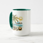 Strandliebhaber Große Combo-Keramik Tasse (Vorderseite Links)