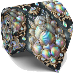 Strandliebhaber Krawatte   Opal-Diamant-Muschel-Mu