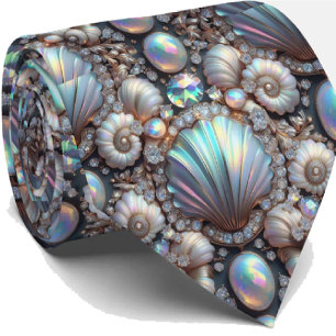 Strandliebhaber Krawatte   Opal-Diamant-Muschel-Mu