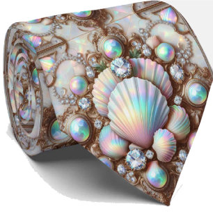 Strandliebhaber Krawatte   Opal-Diamant-Muschel-Mu