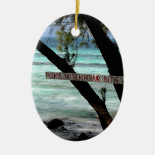 Strandliegen Rum Point Grand Cayman Keramik Ornament