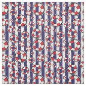 Strandliegen und blaue weiße Streifen Stoff (Muster)