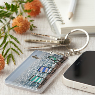 Strandliegen und Seagull Schlüsselanhänger