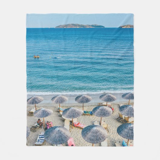 Strandlounge direkt am Meer Fleecedecke (Vorderseite)