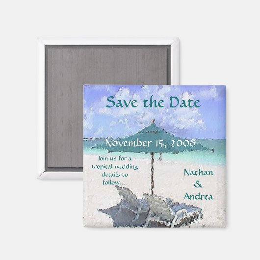 Strandmalerei Magnet (Vorderseite/Rückseite)